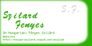 szilard fenyes business card