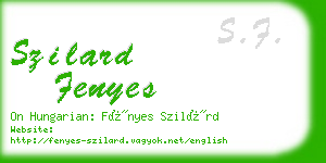 szilard fenyes business card